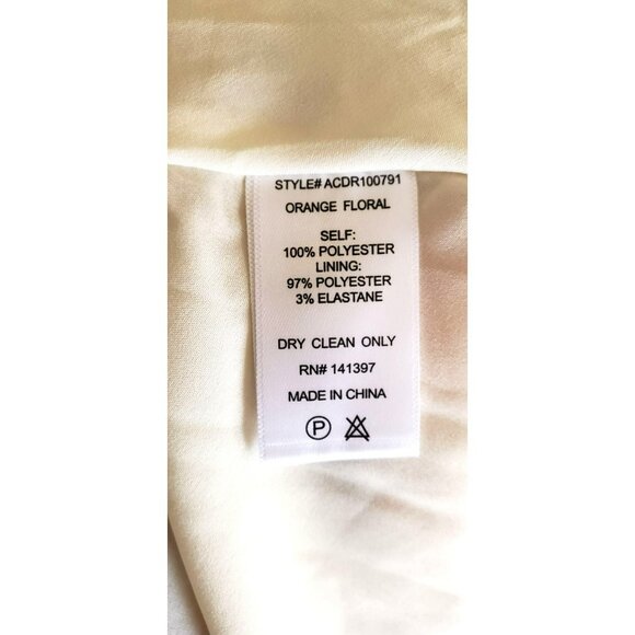 ASTR The Label Orange Floral Ruched Midi Milkmaid Dress Ruffle Sleeves Sz M NWT - Picture 6 of 6